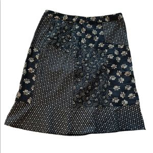 LOFT 2000s mini skirt in blue patchwork pattern